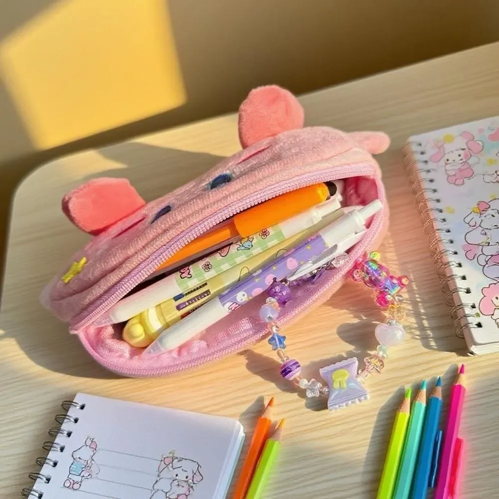 Cute Kirby Plush Pencil Case - Adorable Stationery Organizer for School & Office